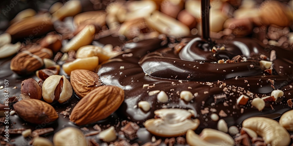 Tempting Melted Chocolate Symphony with Nuts Tempting Melted Chocolate Symphony with Nuts