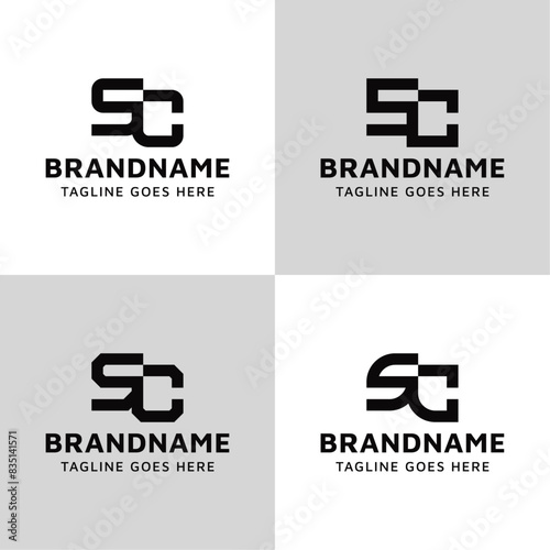 Letters SC Monogram Logo Set, suitable for any business with CS or SC initials