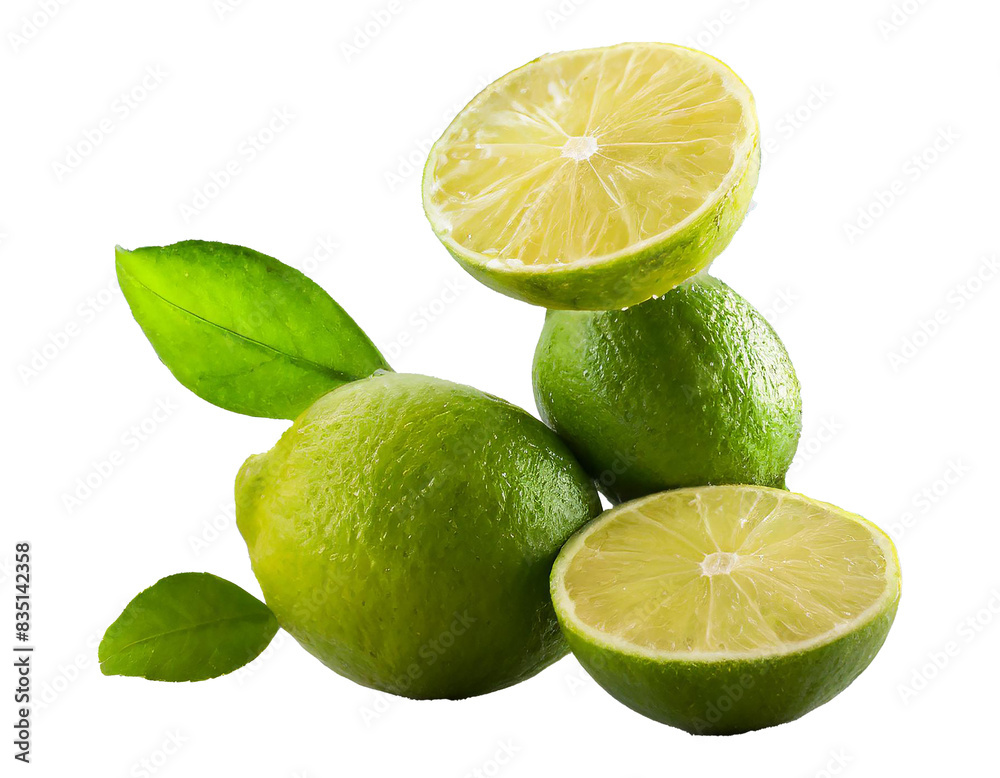 Green Lemons on Transparent Background Green Lemons on Transparent Background