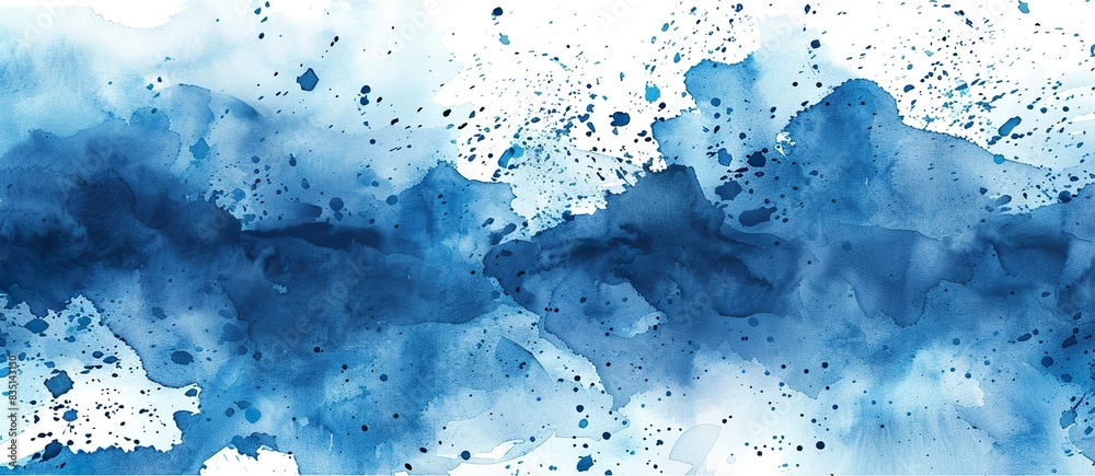 Blaue Kleckse aus Wasserfarbe, Aquarell Blaue Kleckse aus Wasserfarbe, Aquarell