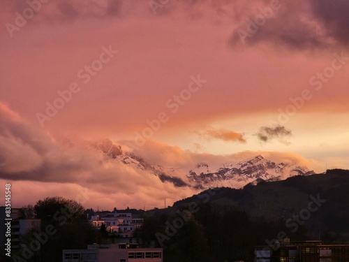 sunset in the mountains