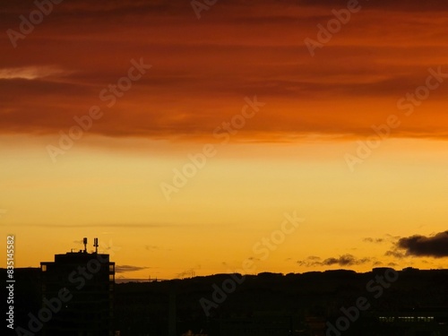 sunset in the city