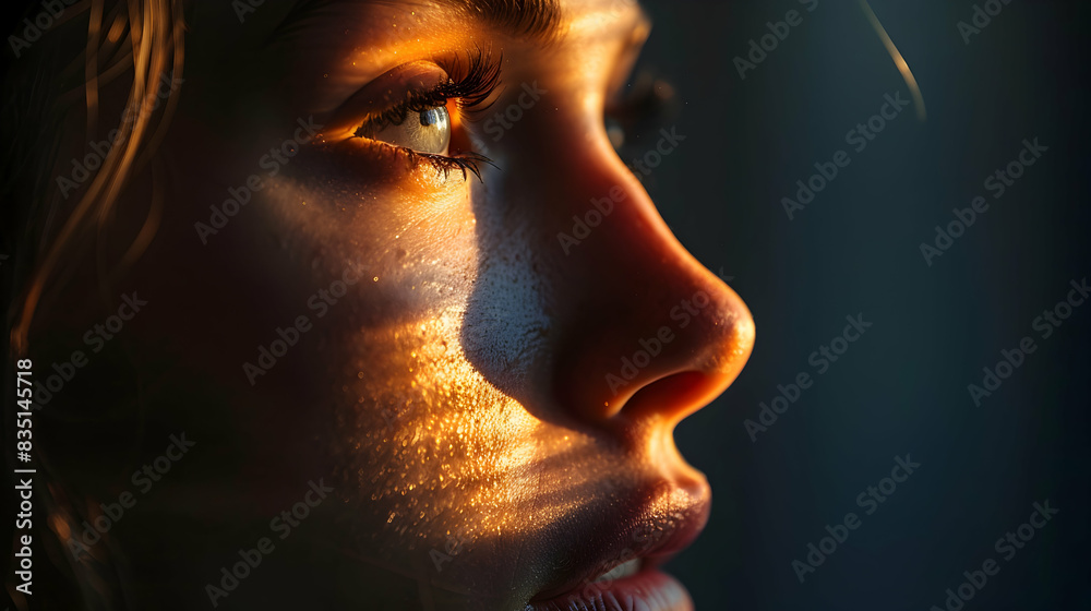 Patient Profile: Hope and Challenges in Light and Shadow A Realistic Depiction of Living with Illness. Healthcare and Inspiration Concept. Patient Profile: Hope and Challenges in Light and Shadow A Realistic Depiction of Living with Illness. Healthcare and Inspiration Concept.