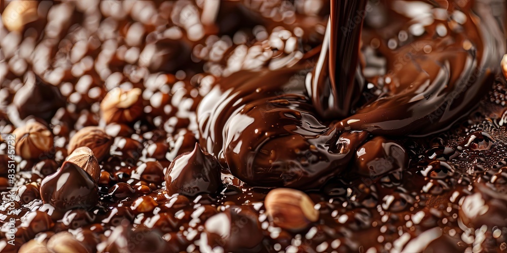 Tempting Melted Chocolate Symphony with Nuts Tempting Melted Chocolate Symphony with Nuts