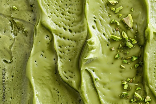 Close-up of Vibrant Green Texture Surface with Organic Patterns photo