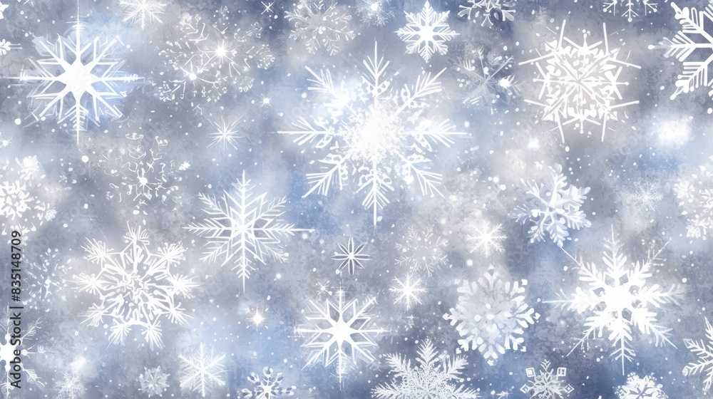 Snowflakes on a Winter Background Snowflakes on a Winter Background