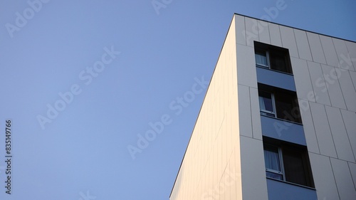 abstract building facade as a background against the sky