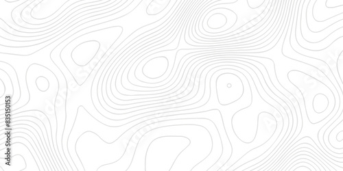 Topographic map background geographic line map with seamless ornament design. The black on white contours topography stylized height of the lines map.