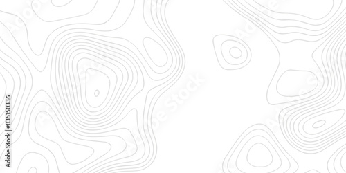 Topographic map background geographic line map with seamless ornament design. The black on white contours topography stylized height of the lines map.