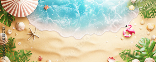 Summer holiday beach vacation  banner for advertising display