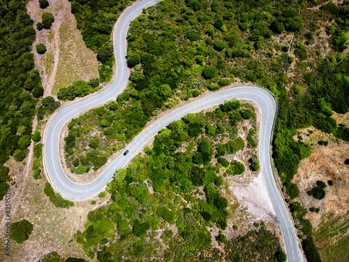 Hairpin bends of a country road