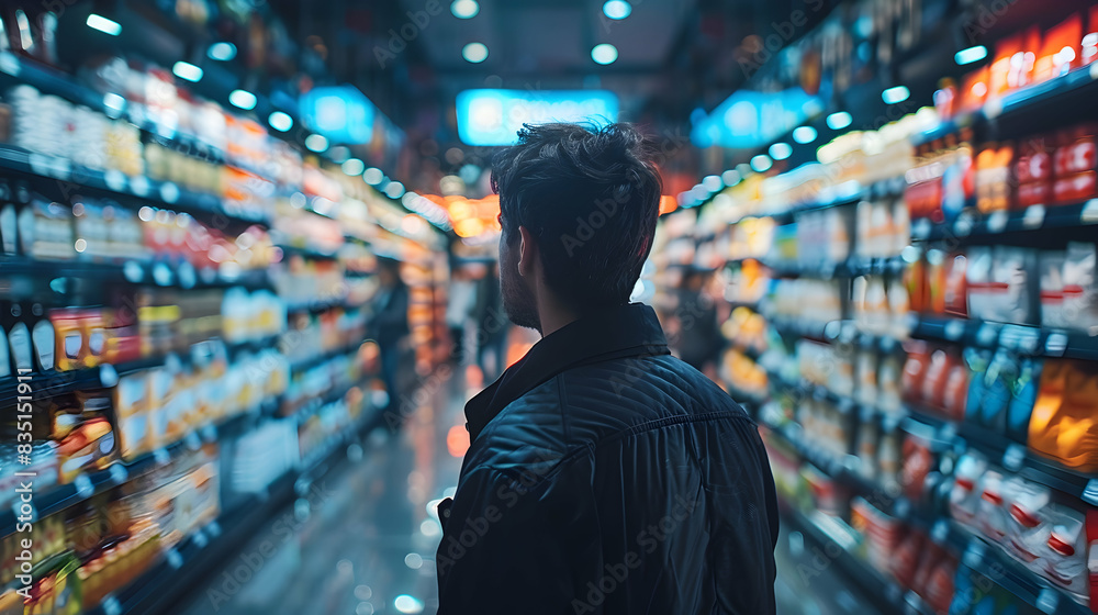 Photo realistic Retail Manager with AI Inventory System: A Cutting Edge Fusion of Human Expertise and Artificial Intelligence for Advanced Retail Management Solutions. Perfect for 