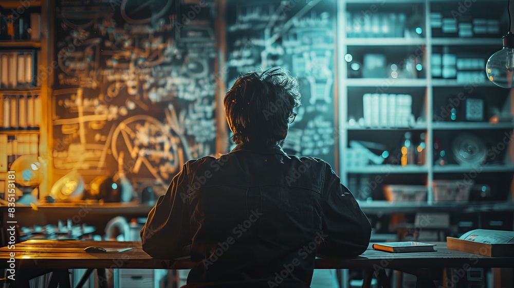 Double exposure of a professor lecturing with mathematical equations in the background, highlighting the concept of high education Double exposure of a professor lecturing with mathematical equations in the background, highlighting the concept of high education