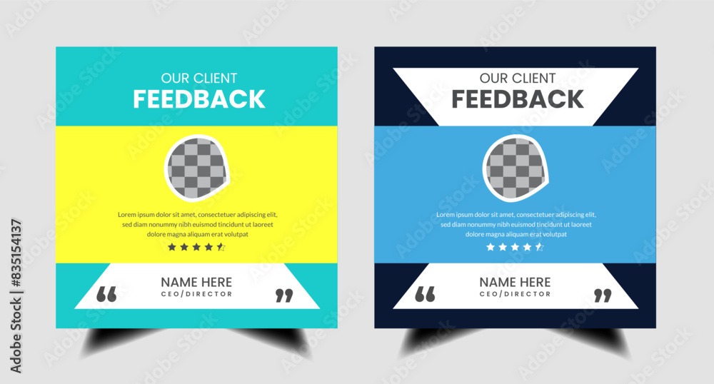 Creative Testimonial Template, Quote , What Our Clients Say , Infographic Client feedback social media banner Creative Testimonial Template, Quote , What Our Clients Say , Infographic Client feedback social media banner
