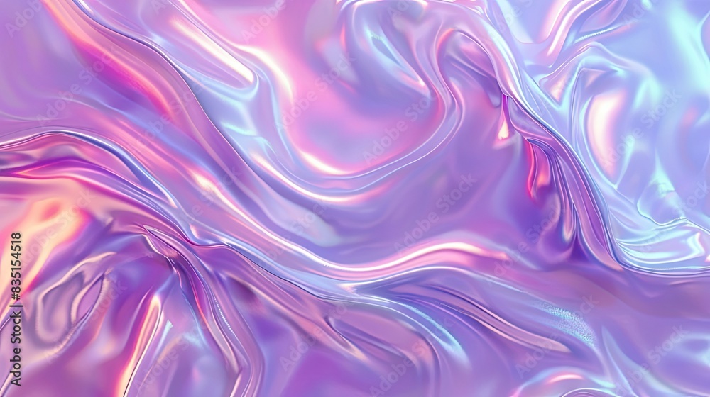 Fototapeta premium Abstract holographic iridescent neon liquid metal texture background. Colorful abstract gleaming fluid material..