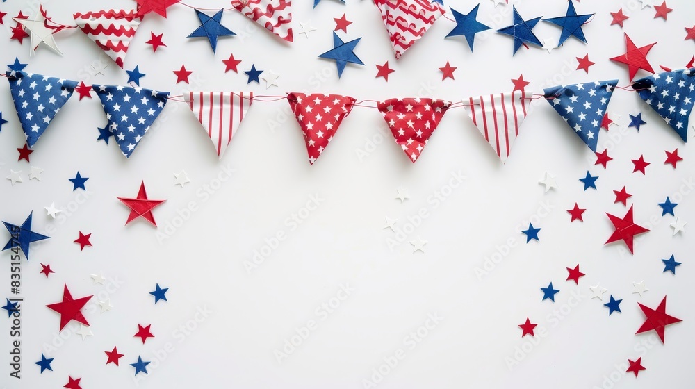 Fototapeta premium Studio shot of patriotic decorations with clear area for copy