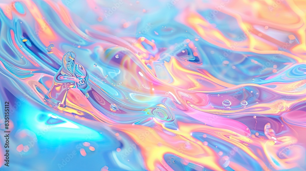 Abstract holographic iridescent neon liquid metal texture background. Colorful abstract gleaming fluid material.. Abstract holographic iridescent neon liquid metal texture background. Colorful abstract gleaming fluid material..