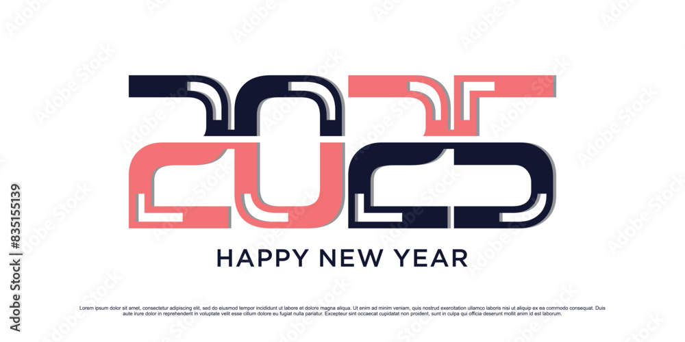 Happy new year 2025 design logo text vector illustration new year celebration concept Happy new year 2025 design logo text vector illustration new year celebration concept
