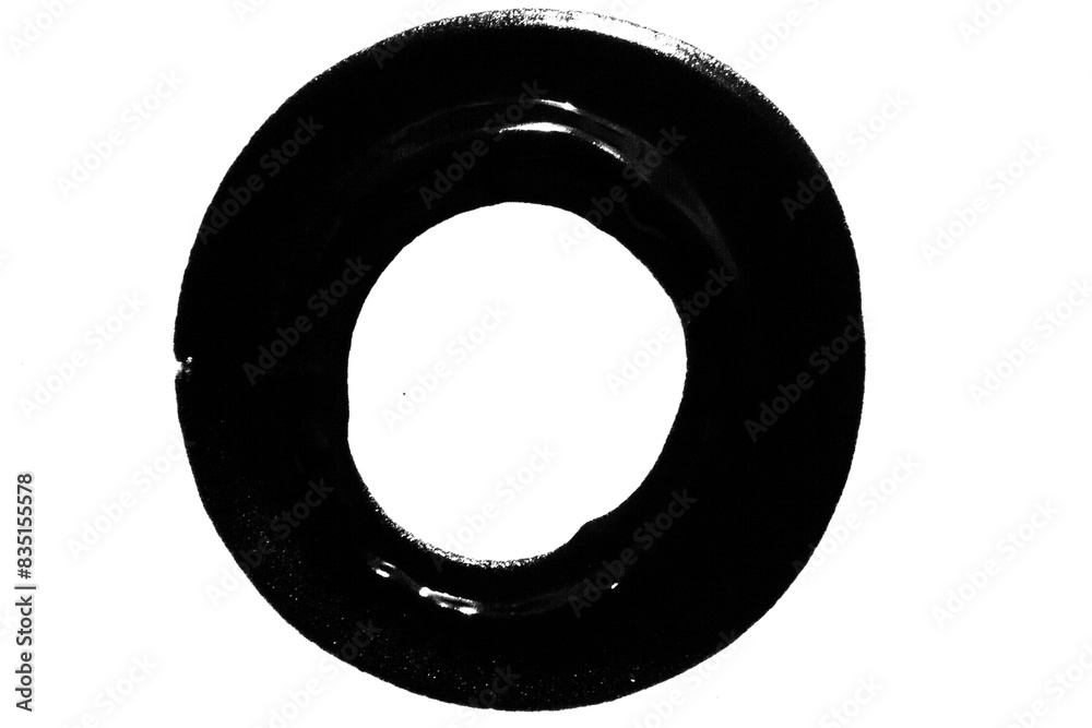 a smear or imprint of black paint in the form of a circle on a blank background a smear or imprint of black paint in the form of a circle on a blank background