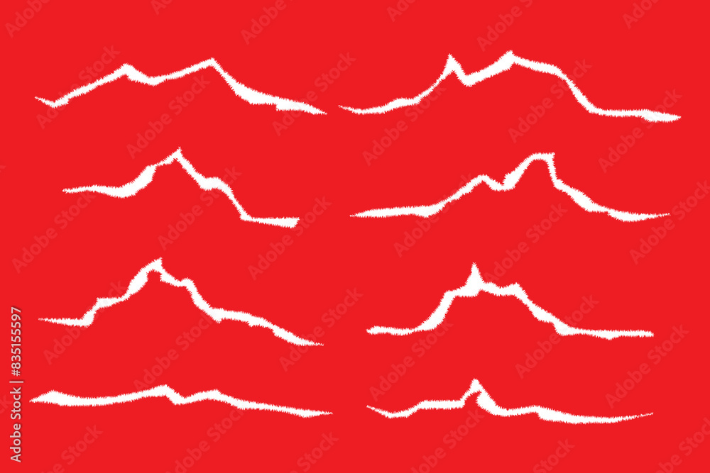 Ripped edge torn paper strips vector background set. Editable white color torn paper set Ripped edge torn paper strips vector background set. Editable white color torn paper set