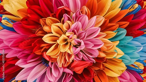 Colorful flowers background top view floral background