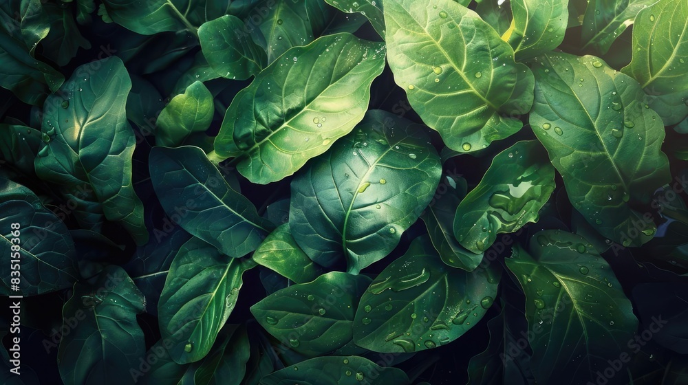 Lush green leaves with natural patterns, creating a vibrant and refreshing look. Perfect for nature, gardening, or botanical themes. Lush green leaves with natural patterns, creating a vibrant and refreshing look. Perfect for nature, gardening, or botanical themes.