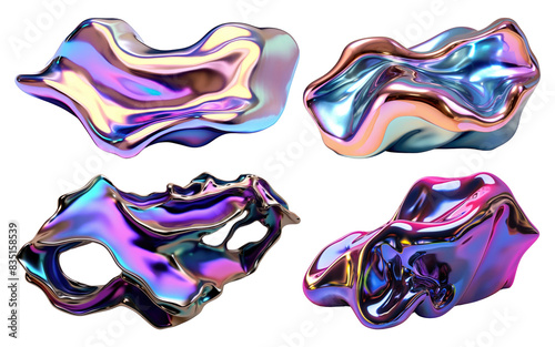 3D iridescent material shape set