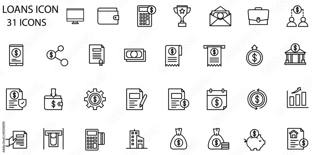 Fototapeta premium Loans line icon