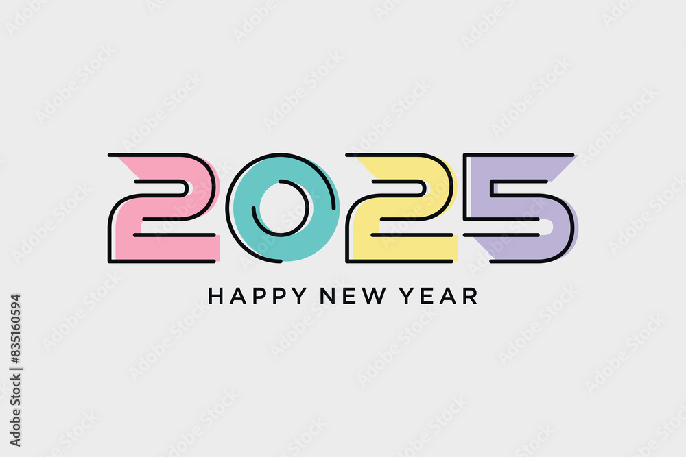 2025 happy new year logo design template vector illustration with creative idea 2025 happy new year logo design template vector illustration with creative idea