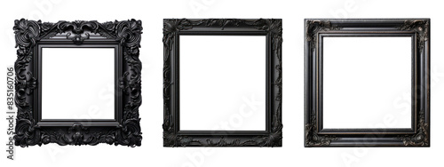 Square black vintage frame set