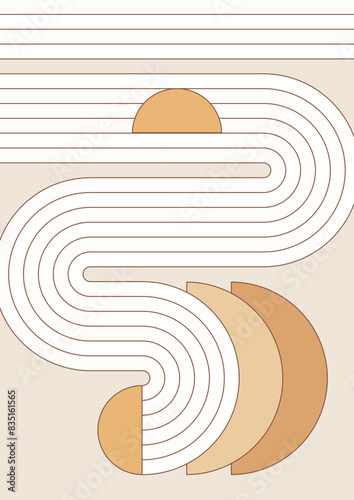 Trendy abstract aesthetic linear compositions, prints, frames and graphic design elements. Minimalism geometric background. Geometric posters phone backgrounds for stories and social media posts