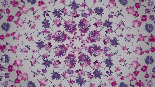 Pattern of flowers on white background top view