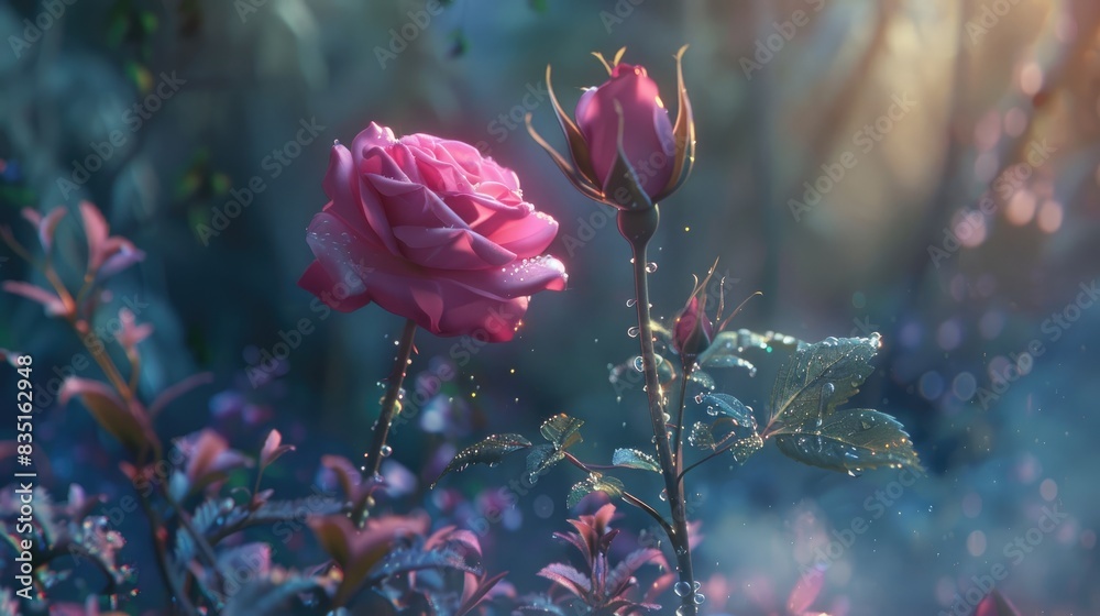 Obraz premium The pink rose she longed for