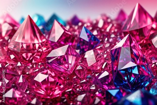 Abstract texture of blue pink crystal glass background wallpaper