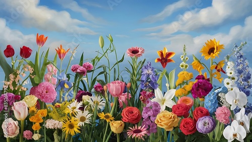 A lot of different flowers