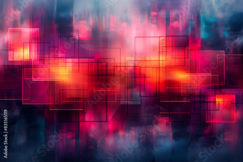 abstract image of a colorful background with squares and lights © Laser Stock