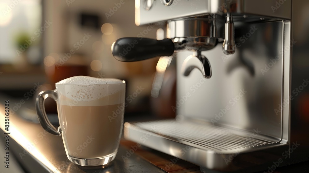 Professional coffee maker with cappuccino cup for making latte macchiato cappuccino and frothy milk Professional coffee maker with cappuccino cup for making latte macchiato cappuccino and frothy milk
