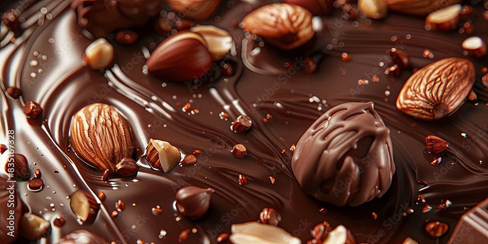 Tempting Melted Chocolate Symphony with Nuts Tempting Melted Chocolate Symphony with Nuts