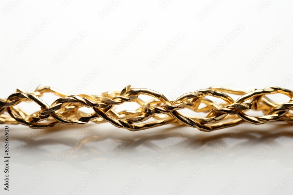 Elegant Gold Chain with Intricate Design on White Background Elegant Gold Chain with Intricate Design on White Background
