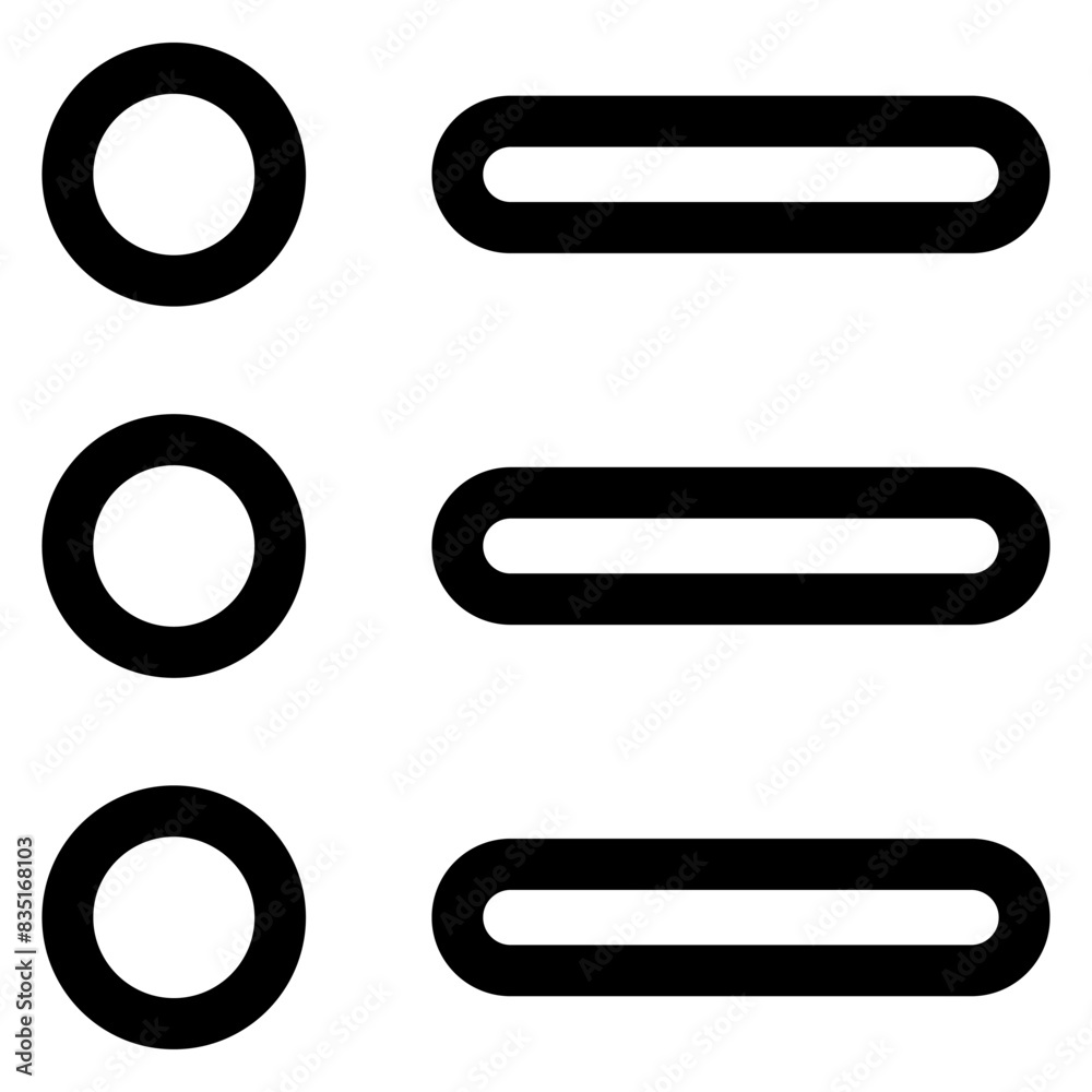 list line icon vector illustration isolated on white background list line icon vector illustration isolated on white background