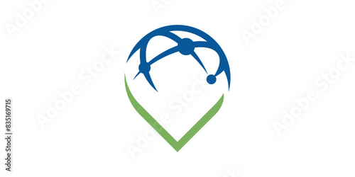 logo design pin and earth, map, location, global. logo design icon, vector, symbol, creative, idea.