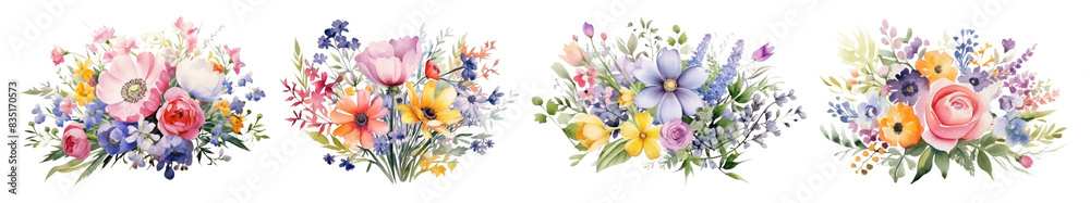 Flower bouquet watercolor set Flower bouquet watercolor set