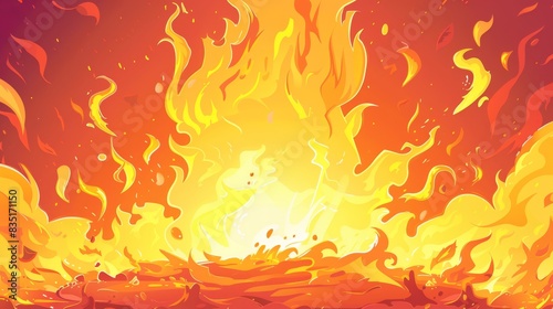 This is a background material that is drawn as a cartoon flame element