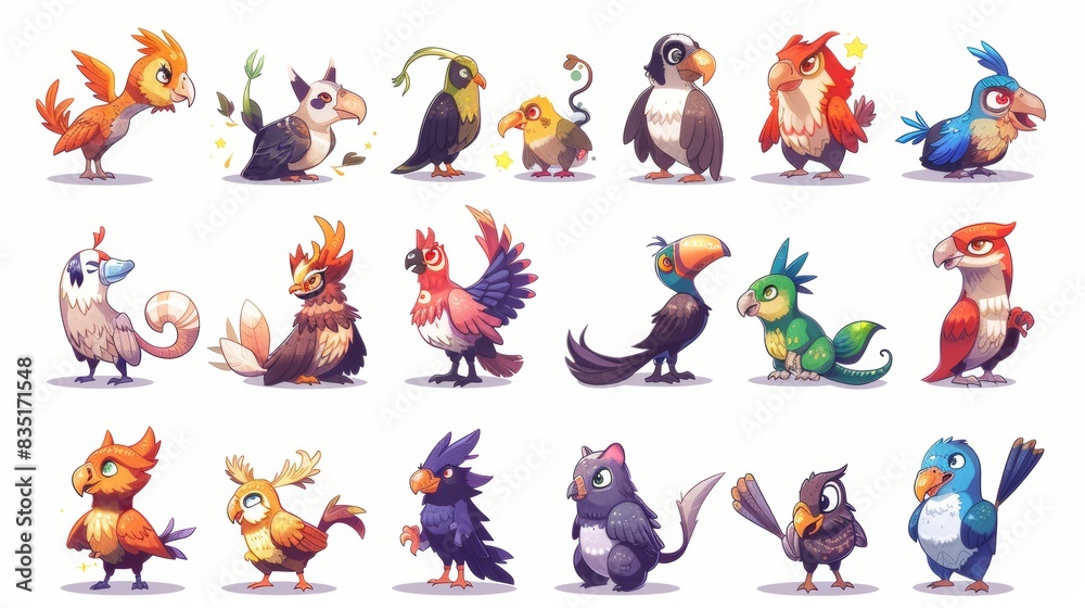 The collection consists of funny animals from all around the world, birds and reptiles. World fauna illustrations. The collection consists of funny animals from all around the world, birds and reptiles. World fauna illustrations.