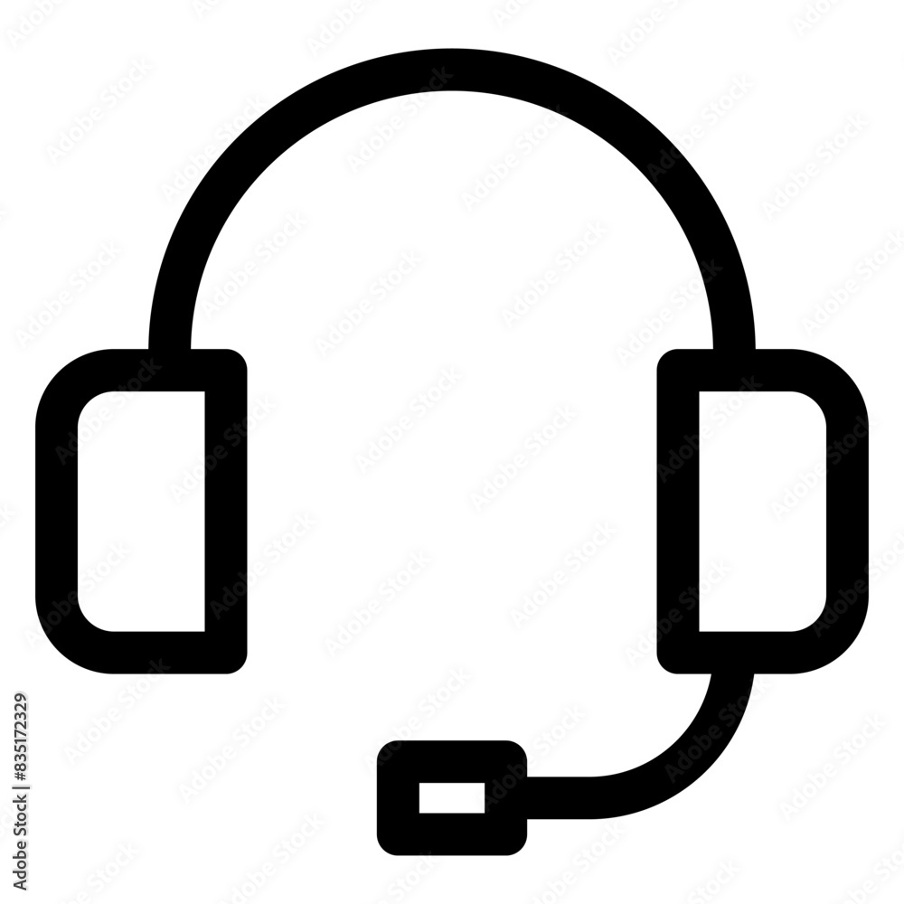 headphone line icon vector illustration isolated on white background headphone line icon vector illustration isolated on white background