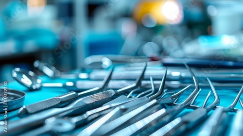 Precision in Surgery: Close-Up of Colorful Trabeculectomy Instruments for Glaucoma Treatment