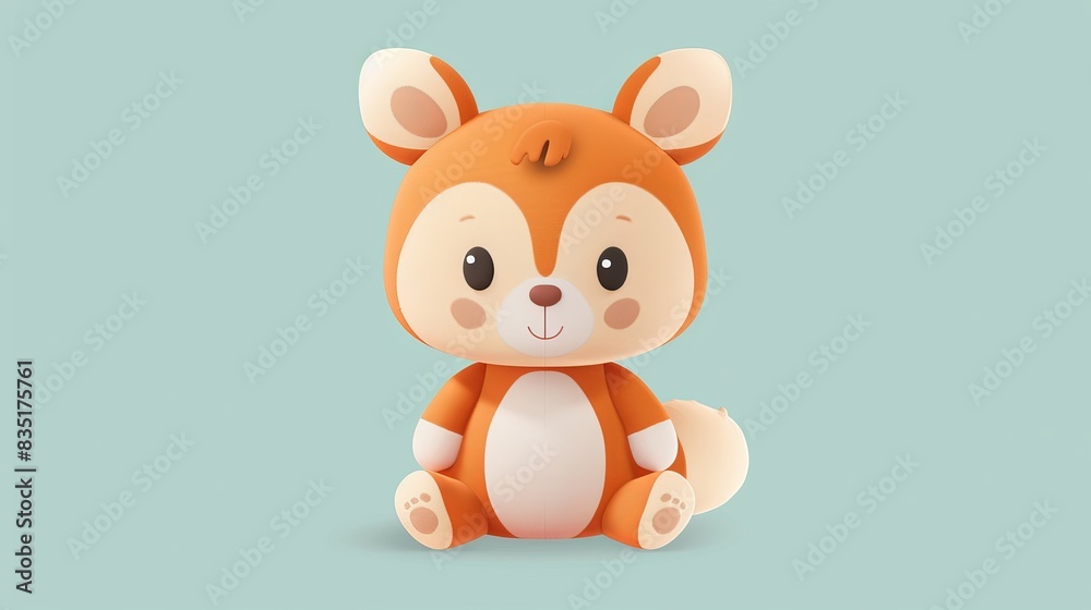 A cute cartoon animal illustration of a fabric doll toy and a stuffed sewing toy A cute cartoon animal illustration of a fabric doll toy and a stuffed sewing toy