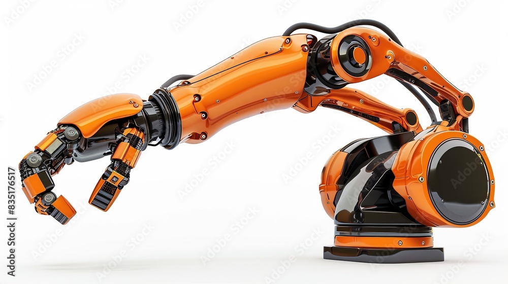 Advanced robotic arm, mechanical hand for industrial robot manipulator isolated on white background Advanced robotic arm, mechanical hand for industrial robot manipulator isolated on white background