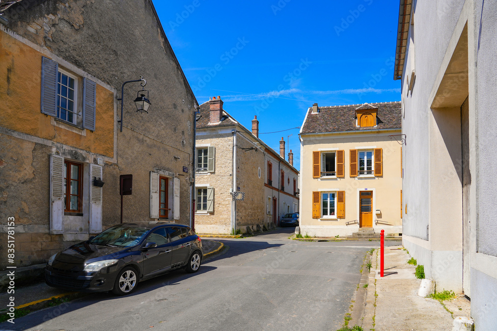 Fototapeta premium Street of Grez-sur-Loing in the French department of Seine et Marne, Paris Region, France