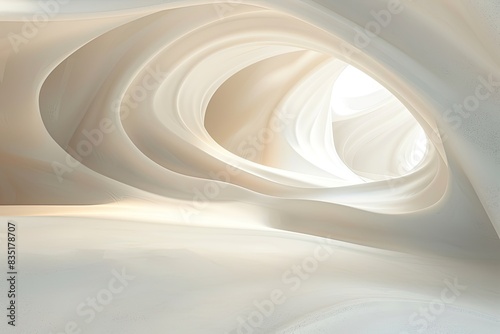 Gentle curves in light hues, creating a calming and abstract representation of health photo